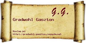 Gradwohl Gaszton névjegykártya